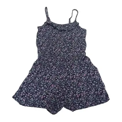 134-es fekete alapon fehérapróvirágos playsuit - H&M