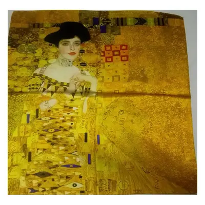 70x70 cm-es festményes selyem sál, kendő - Gustav Klimt - ÚJ