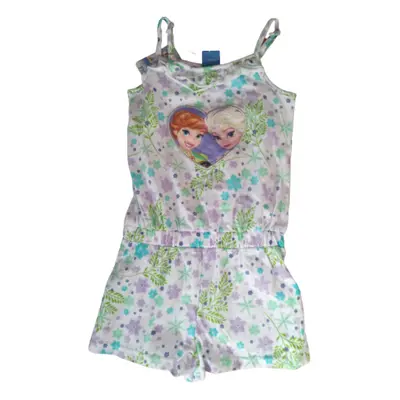 104-es fehér alapon zöld-lila mintás playsuit - Frozen, Jégvarázs - ÚJ