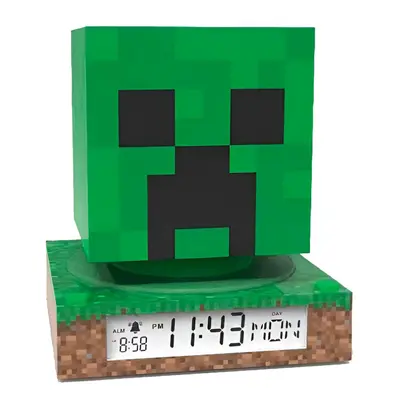 Minecraft Creeper 3D éjszakai lámpa és ébresztőóra