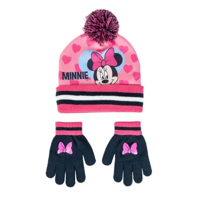 Disney Minnie Heart gyerek sapka + kesztyű szett