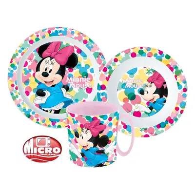 Disney Minnie étkészlet, micro műanyag szett bögrével 350 ml