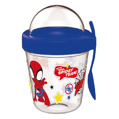 Pókember Spidey pohár snack tartó fedéllel és kanállal 350 ml