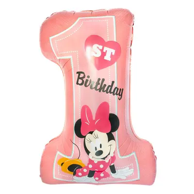 Disney Minnie Pink Első születésnap fólia lufi 71 cm