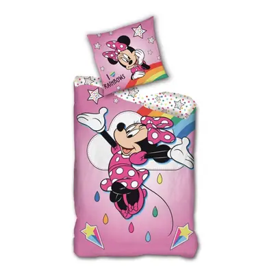 Disney Minnie Rainbows ágyneműhuzat 140×200cm, 63×63 cm microfibre