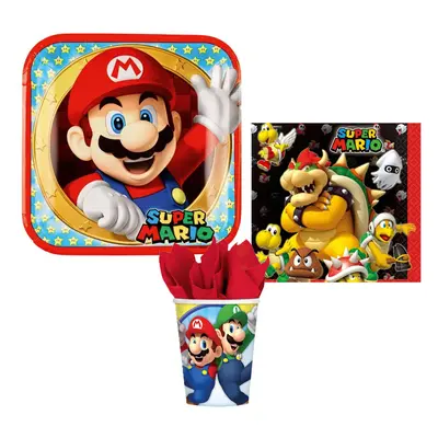 Super Mario Mushroom World party szett 36 db-os 23 cm-es tányérral