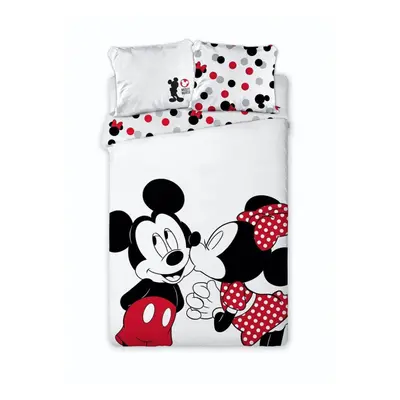 Disney Minnie, Mickey Love ágyneműhuzat 140×200cm, 63×63 cm microfibre