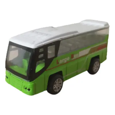 Zöld fém school-bus, iskolabusz, 10 cm-es - ÚJ