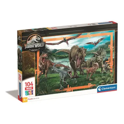 Jurassic World Predator-Prey 104 db-os maxi puzzle Clementoni