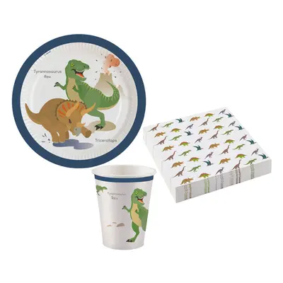 Dinoszaurusz Happy party szett 36 db-os 23 cm-es tányérral