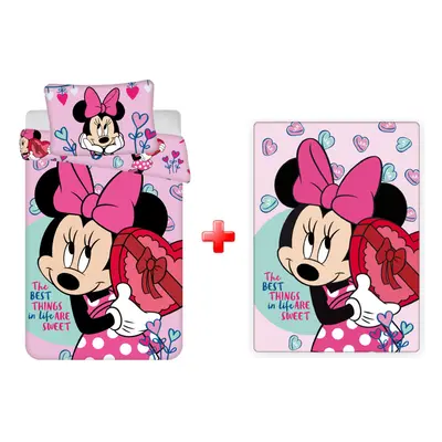 Disney Minnie Sweets gyerek ágyneműhuzat és polár takaró szett