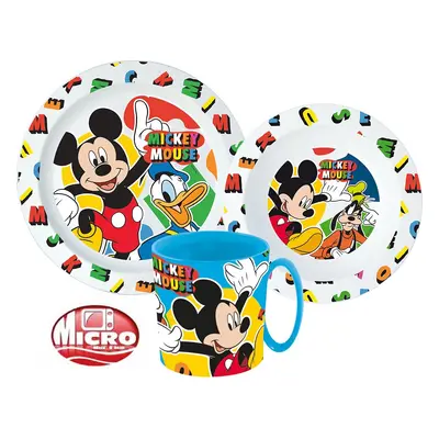 Disney Mickey étkészlet, micro műanyag szett bögrével 350 ml