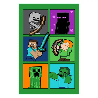 Minecraft Fight Badges szuper puha polár takaró 100*150cm