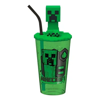 Minecraft Green műanyag 3D szívószálas pohár 443 ml