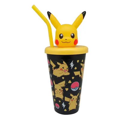 Pokémon Pikachu műanyag 3D szívószálas pohár 443 ml