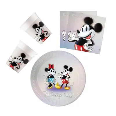 Disney 100 Mickey party szett 36 db-os 23 cm-es tányérral