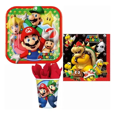 Super Mario Mushroom World party szett 36 db-os 18 cm-es tányérral