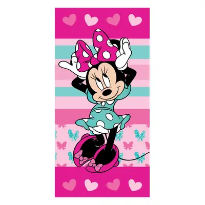 Disney Minnie Hearts fürdőlepedő, strand törölköző 70x140cm