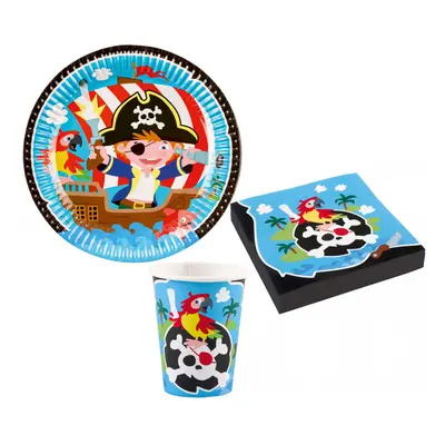 Pirate, Kalóz party szett 36 db-os 23 cm-es tányérral