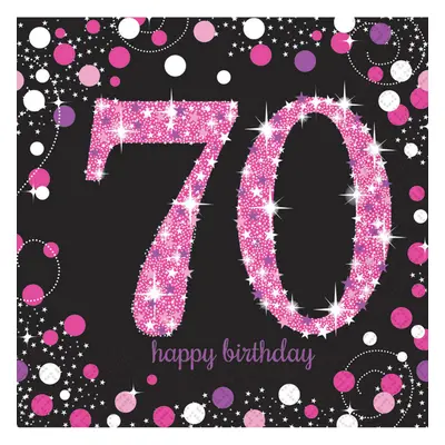 Happy Birthday 70 Pink szalvéta 16 db-os 33x33 cm