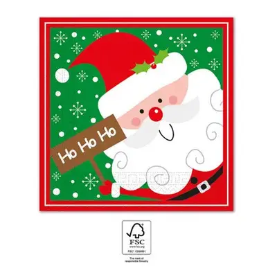 Karácsonyi Santa Claus Ho Ho Ho szalvéta 20 db-os 33x33 cm FSC