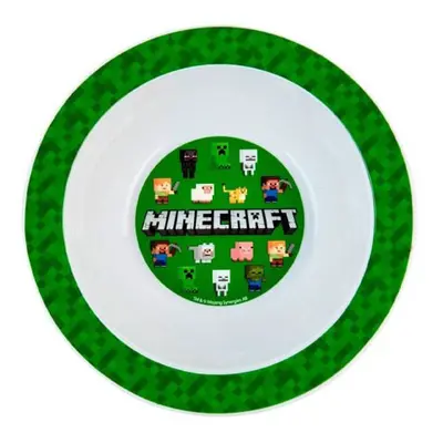 Minecraft Green műanyag mélytányér - ÚJ