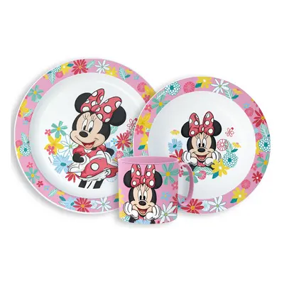 Disney Minnie Spring étkészlet, micro műanyag szett bögrével 265 ml