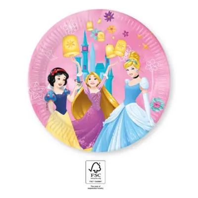 Disney Hercegnők Live Your Story papírtányér 8 db-os 23 cm FSC