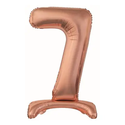 Rose Gold 7-es szám fólia lufi talppal 74 cm