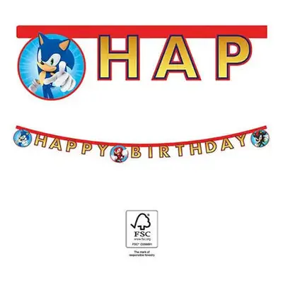 Sonic a sündisznó Sega Happy Birthday felirat FSC 2 m