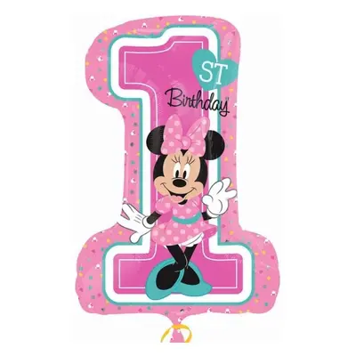 Disney Minnie Pink Első születésnap fólia lufi 71 cm