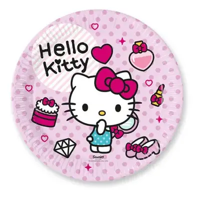 Hello Kitty Fashion papírtányér 8 db-os 23 cm FSC