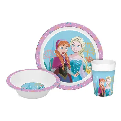 Disney Jégvarázs Enchanted étkészlet, micro műanyag szett Dobozban