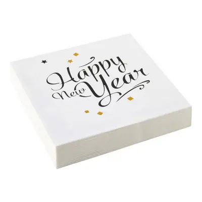 Happy New Year Golden Wishes szalvéta 20 db-os 33x33 cm