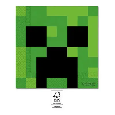 Minecraft Green szalvéta 20 db-os 33x33 cm FSC