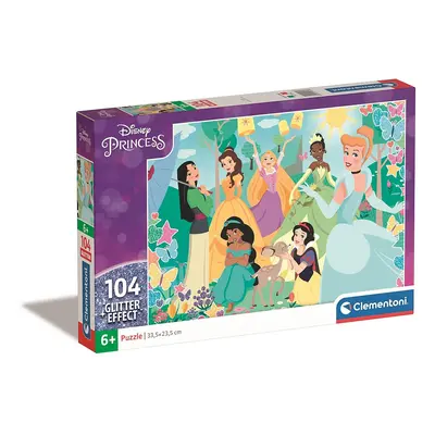 Disney Hercegnők Garden 104 db-os Glitter puzzle Clementoni