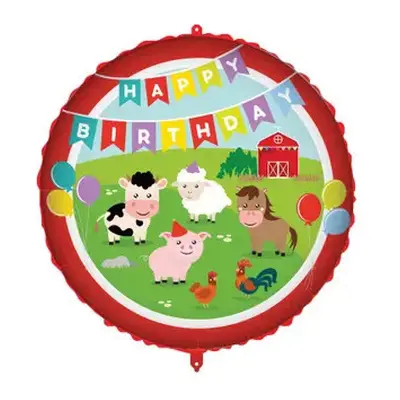 Happy Birthday Farm fólia lufi 46 cm