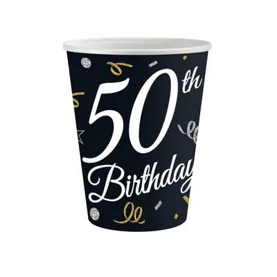 Happy Birthday 50 B&C papír pohár 6 db-os 200 ml