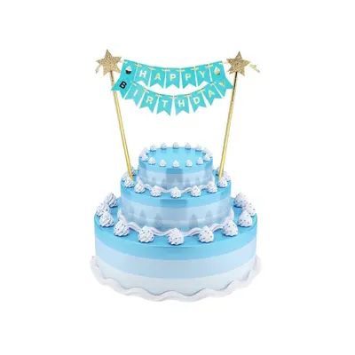 Happy Birthday Light blue torta dekoráció 25 cm