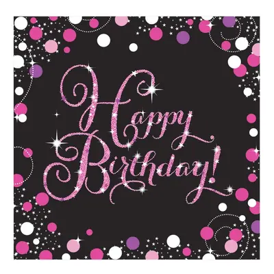 Happy Birthday Pink szalvéta 16 db-os 33x33 cm