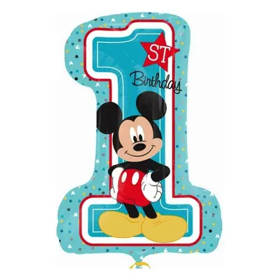 Disney Mickey Blue Első születésnap fólia lufi 71 cm