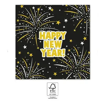 Happy New Year Flares szalvéta 20 db-os 33x33 cm - ÚJ