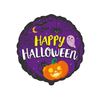 Happy Halloween Purple fólia lufi 48 cm (WP)