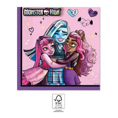 Monster High Friends szalvéta 20 db-os 33x33 cm FSC