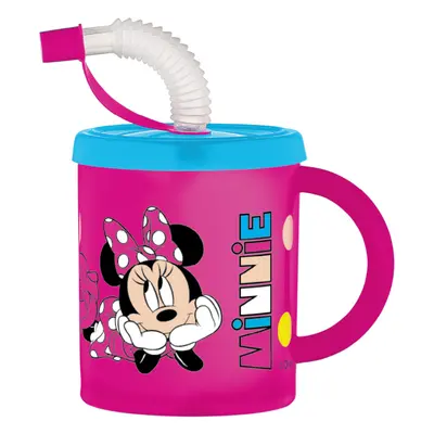 Disney Minnie szívószálas bögre, műanyag 210 ml