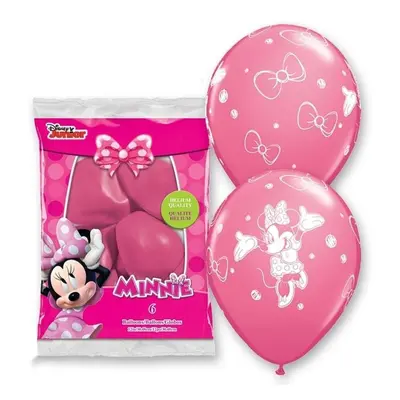 Disney Minnie Pastel Pink léggömb, lufi 6 db-os 12 inch (30cm)