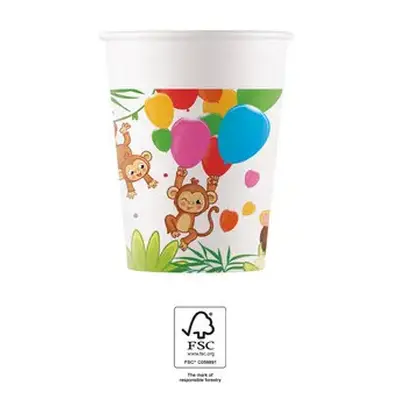 Dzsungel Balloons papír pohár 8 db-os 200 ml FSC