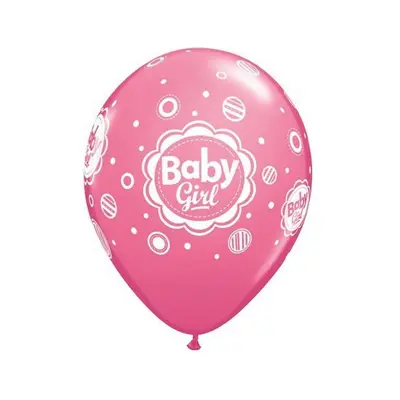 Baby Girl Pink Mix léggömb, lufi 6 db-os 11 inch (28 cm)