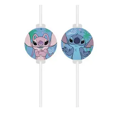 Disney Lilo és Stitch, A csillagkutya Angel papír szívószál, 4 db-os szett FSC