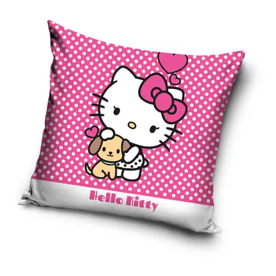 Hello Kitty Dots párnahuzat 40x40 cm Velúr